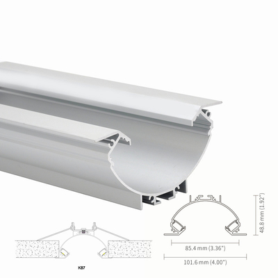 Harga bagus Semprotkan Caoting H48.8mm Profil Aluminium LED Tersembunyi IP20 Untuk Lampu Langit-Langit on line