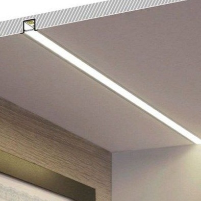 Harga bagus Tersembunyi 6063 T5 Aluminium Alloy Led Profile Pc PMMA Diffuser Extrusion Channels Frame on line