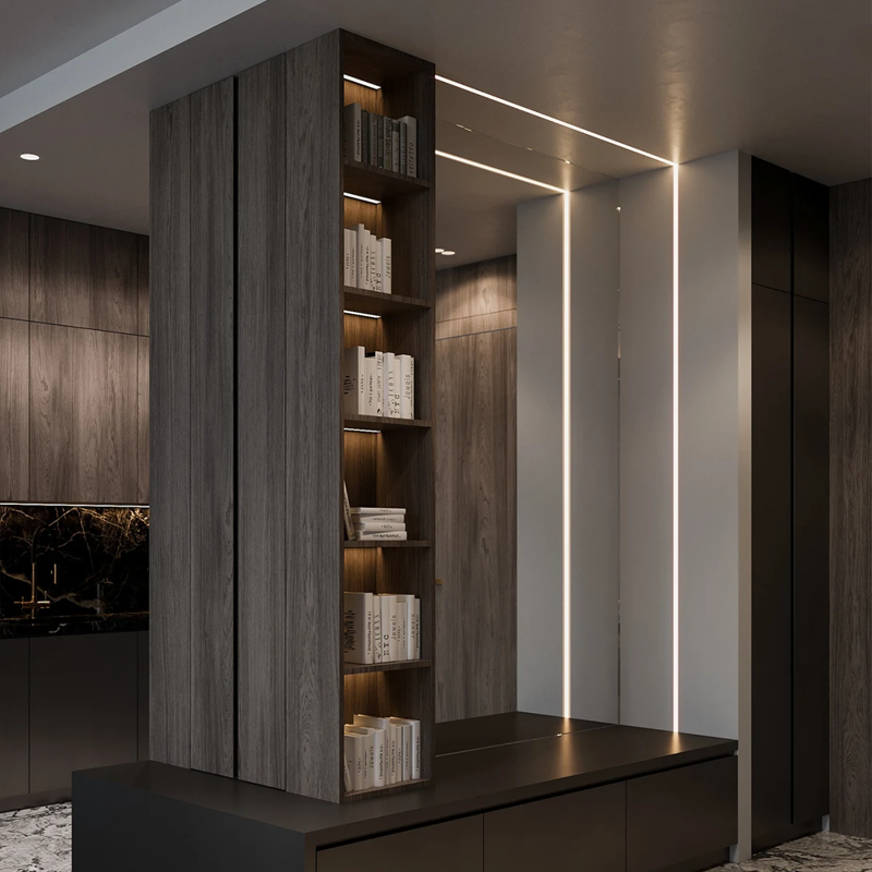 6063 T5 LED Strip Aluminium Profile With Clear Cover Housing Channel
