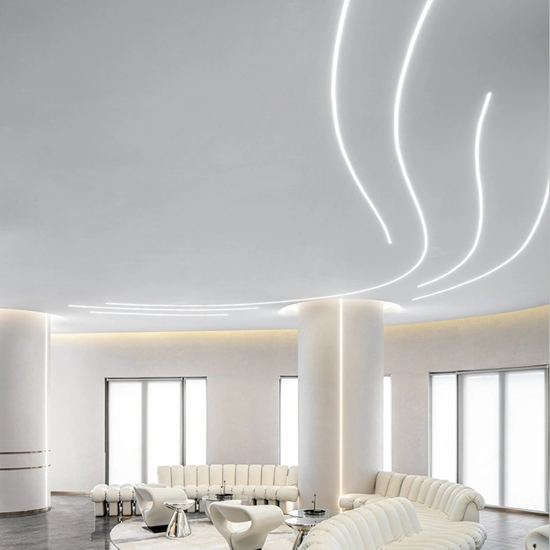 Spary Caoting Suspended LED Aluminium Profile Sandblasting 6063 T5