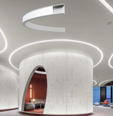 LED Strip Aluminium Profile Surface Mounted Super Slim U Channel Kurva Fleksibel Ditekuk Alu Ekstrusi Sampel gratis