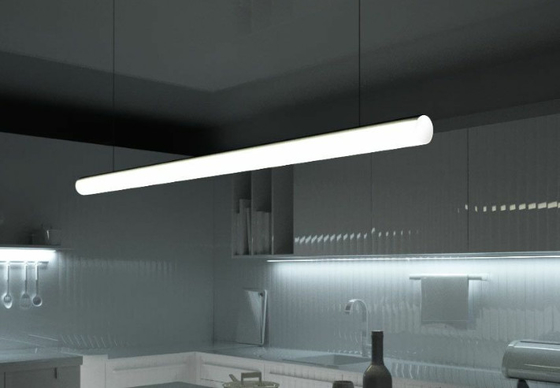 Suspended Round Aluminium LED Profile 30mm 60mm 120mm Diameter Dengan PC Diffused Cover Led Strip Light