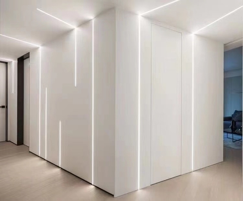 Plester Drywall Tersembunyi Gypsum Led Aluminium Profile LED Light Strip Saluran Aluminium Dengan Penutup PC