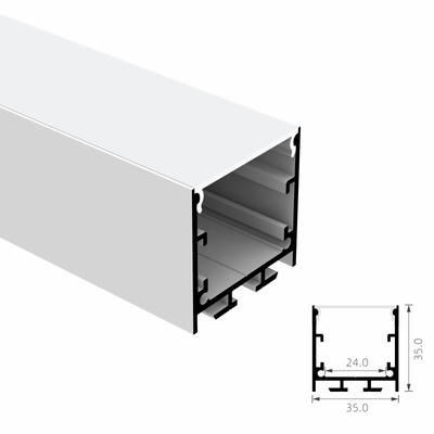 Harga bagus Profil Aluminium Strip LED 35x35mm Mengangkat Saluran Ekstrusi Untuk Lampu Strip Led on line