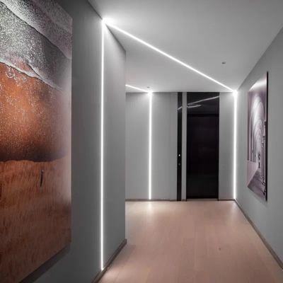 Profil Eternit LED Dengan PC PMMA Profil Aluminium Strip Led Tersembunyi Oem Edm 6063 T5 Aluminium