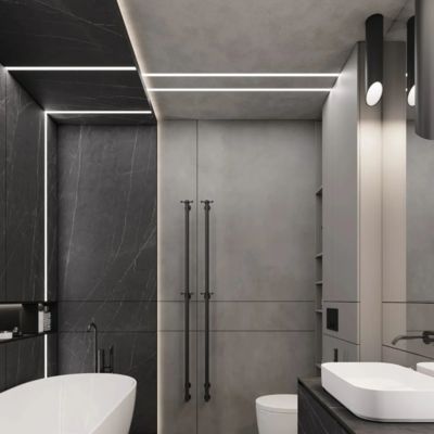 Profil aluminium yang dipimpin untuk dinding gipsum Profil eternit LED