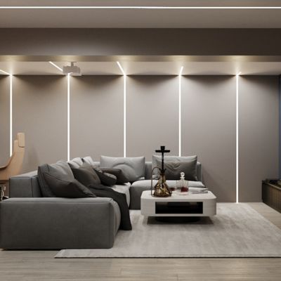Profil eternit LED Tersembunyi Dinding Anodized untuk dinding gipsum dinding