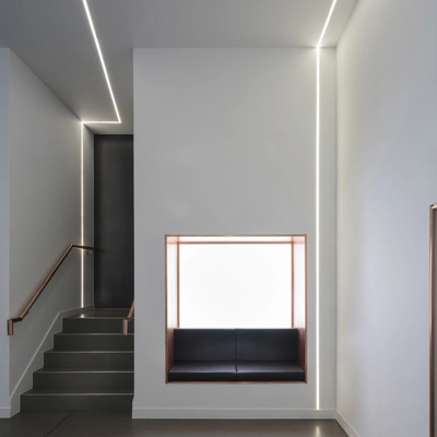 Ekstrusi 2m 2.5m 3m 6063 T5 W27.5mm Profil Lantai LED