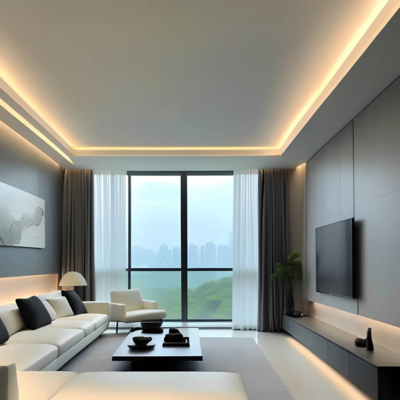 Pencahayaan sudut dalam ruangan Profil aluminium LED untuk penerangan dinding