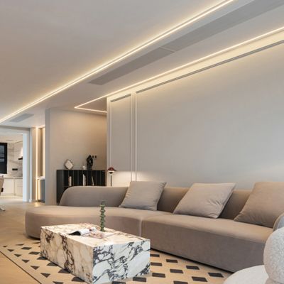 Paduan Profil Eternit LED IP44/20 Tersembunyi dengan penutup diffuser PC