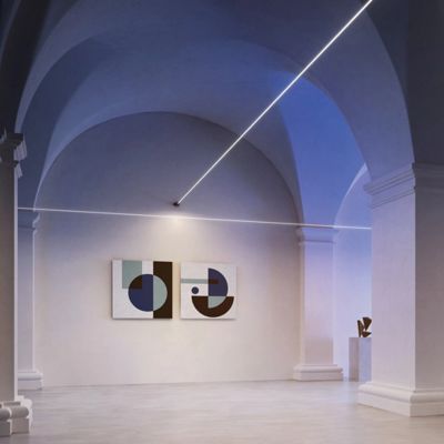 Strip Stainless Steel dengan aksesoris lampu langit-langit PVC hitam starline linear light