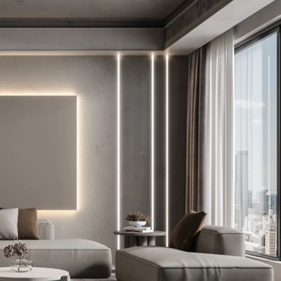 PMMA PC Sandblasting Profil Aluminium LED Tersembunyi Ip44 Untuk Strip 10mm