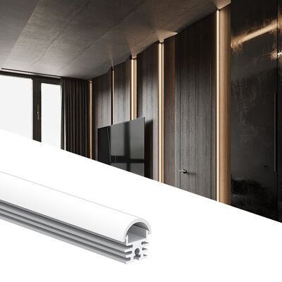 6063 T5 Aluminium Alloy LED Profile dengan Penutup PMMA dan Oksidasi Sandblasting untuk Pencahayaan Strip LED