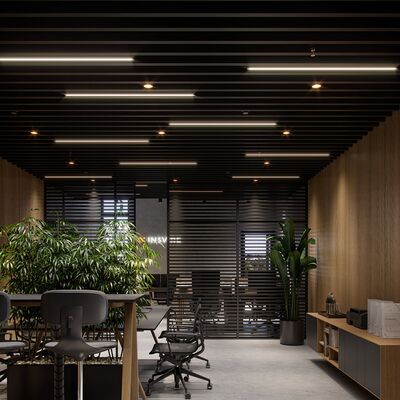 Harga bagus 6063 T5 Aluminium Alloy Heat Sink Profile dengan Konduktivitas Termal Tinggi untuk Suspension Installation LED Lighting on line