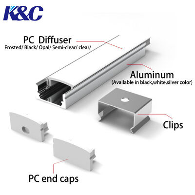 Harga bagus 6063 T5 Aluminium Alloy LED Aluminium Profile W17.0*H9.0mm dengan Garansi 5 Tahun untuk LED Strip Channel on line