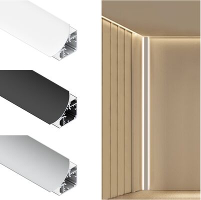 Harga bagus 6063 T5 Aluminium Alloy Corner LED Profile dengan permukaan anodisasi untuk pencahayaan dekoratif on line