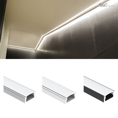 Harga bagus 6063 T5 Aluminium Alloy LED Strip Channel dengan 50000 jam kerja dan W17.0*H9.0mm Ukuran untuk pemasangan permukaan on line