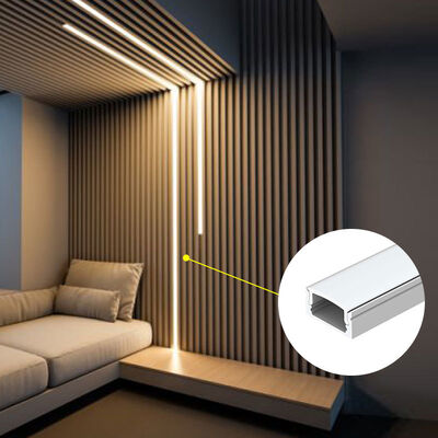 Harga bagus 6063 T5 Aluminium Alloy LED Strip Channel dengan PC Diffused Cover untuk Lampu Linear yang dipasang di permukaan on line