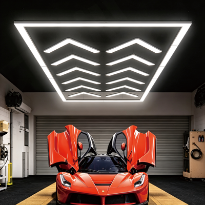 Harga bagus 624W LED Light Hexagon Modular Ceiling Lighting System untuk Garage Gym Workshop Office Connectable Honeycomb LED Hex Light Panels on line