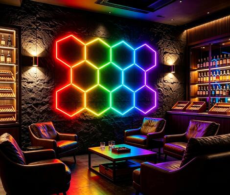 Harga bagus RGB LED Hexagonal Light Modular Honeycomb Panel Cocok untuk Garasi Gym Workshop dan Office Stylish Lighting Solutions On line