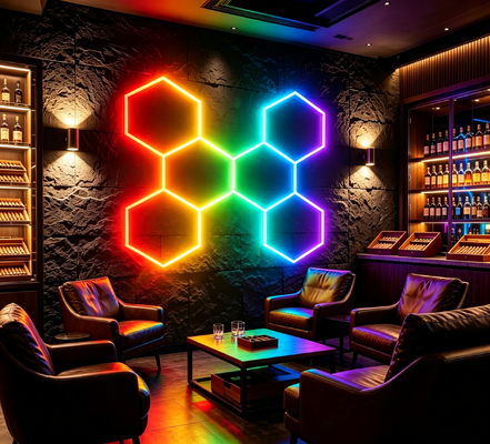 Grosir DC LED Hexagonal Honeycomb Lampu untuk Mobil Detailing Workshop Pencahayaan