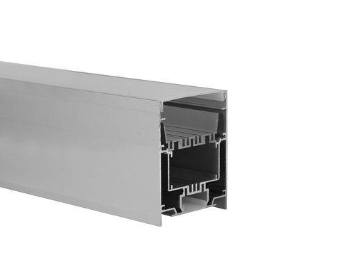 Saluran aluminium yang dipimpin dengan diffuser PC 75 * 95mm untuk Profil LED Pencahayaan Atas Dan Bawah