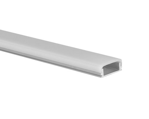 Profil Aluminium Strip LED dengan diffuser lengkung penutup PC datar untuk pemasangan di permukaan