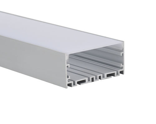 W75 * H35 Pencahayaan linier yang ditangguhkan Profil Aluminium Strip LED dengan Penutup diffuser PC