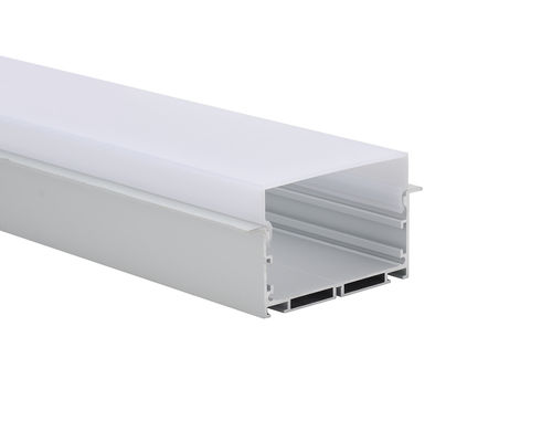 Saluran aluminium led tersembunyi W75 * h50mm dengan Profil Aluminium Diffuser PC Untuk Lampu Led