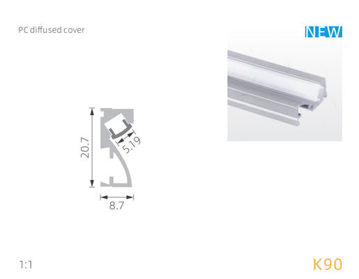 Harga bagus PC PMMA Diffuser untuk 30D Aluminium LED Wall Profile cahaya linier on line