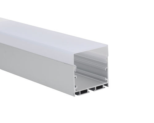 Harga bagus W50 * H50mm LED Strip Aluminium Profile Sandblasting 6063 T5 PC Diffuser Cover on line