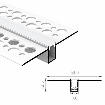 Harga bagus T5 6063 PC PMMA Recessed Led Aluminum Extrusion 5mm PCB For Drywall on line