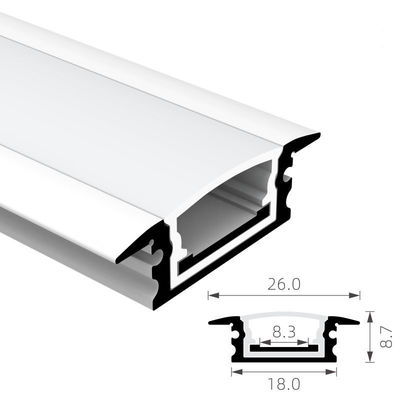 Harga bagus H8.7mm IP65 Square Waterproof LED Channel 6063 T5 Recessed Led Aluminium Profile on line