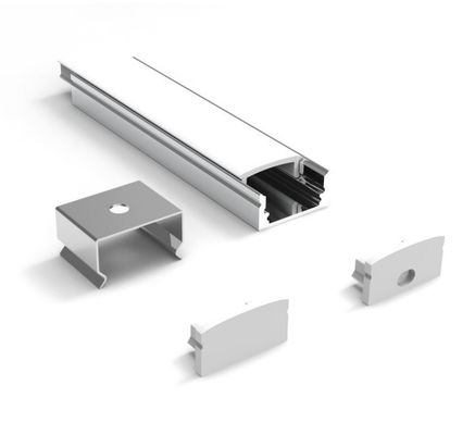 Saluran aluminium yang dipimpin permukaan LED Strip Aluminium Profile ekstrusi 17 * 9mm dengan penutup PC