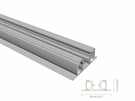 Harga bagus Profil LED Dinding Anodized Lebar 10mm Diekstrusi Dengan Diffuser Akrilik IP44 on line