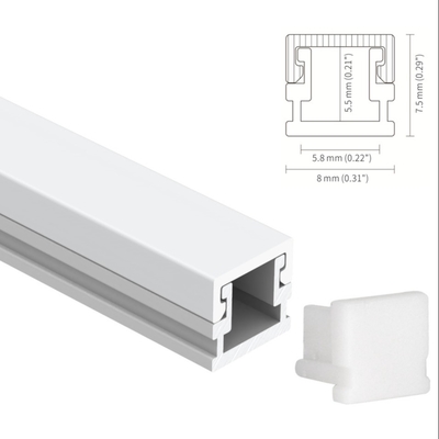 Harga bagus H7.5mm Tersembunyi Profil Saluran Led Persegi Sandblasting 6063 T5 on line