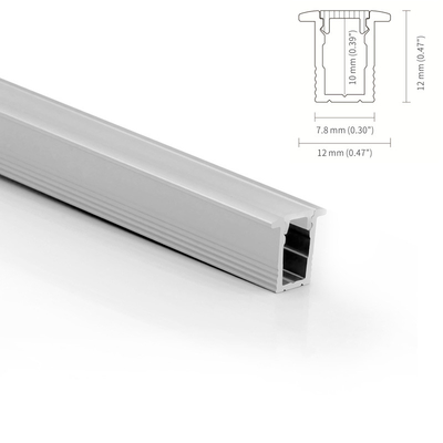 Profil LED Aluminium Tersembunyi PMMA Datar 6063 T5 Dengan Diffuser PC