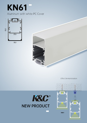 OEM 35 * 55mm Up And Down Lighting Profil LED 6063 paduan aluminium