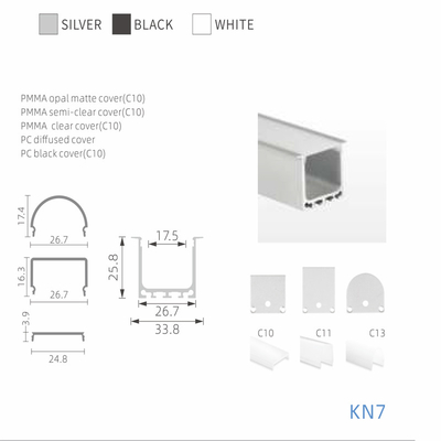Cuatom 1m 2m 3m Profil LED Aluminium Tersembunyi heatsink tahan air