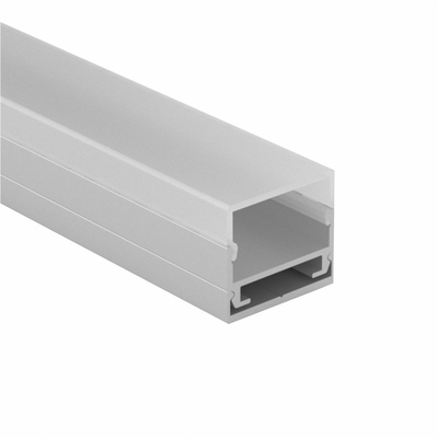 6063 T5 Permukaan led strip Profil aluminium Bentuk persegi Perak Untuk decroration