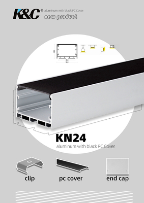 LED Strip Aluminium Casing Dengan Diffuser Saluran LED W50mm * H35mm