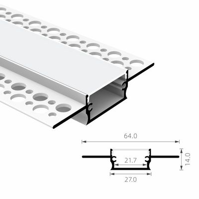 Aluminium IP20 Profil Plester LED Saluran Ekstrusi Tersembunyi