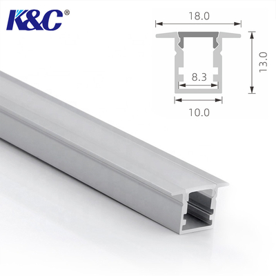 Harga bagus Datar 18 * 10mm Profil Aluminium LED Tersembunyi Dipasang Instalasi on line