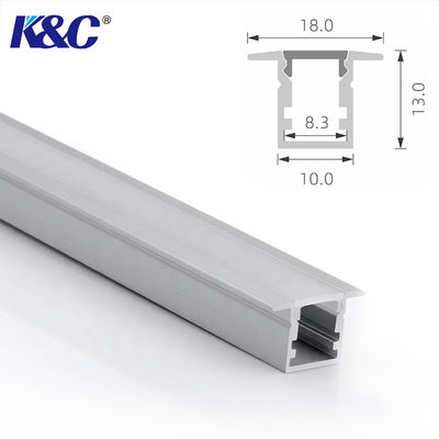 Datar 18 * 10mm Profil Aluminium LED Tersembunyi Dipasang Instalasi
