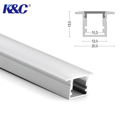 Harga bagus T3 Temper Aluminium Profile Extrusion Channel 20 × 13mm PC Tersembunyi Buram on line