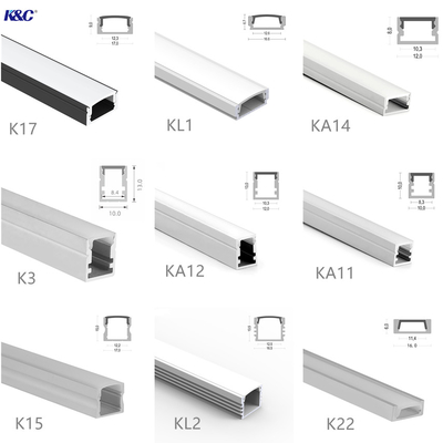 PMMA Cover LED Strip Aluminium Profile Slim Flat Mounted Sandblasting