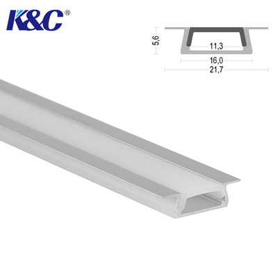 Harga bagus T8 Temper LED Strip Profil Aluminium PC PMMA 6063 T5 Tersembunyi on line