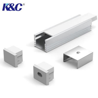 Harga bagus Pmma Frosted Led Strip Aluminium Profile Alloy Sandblasting Dengan Penutup Pc on line