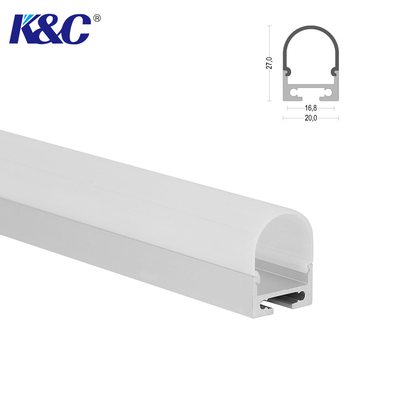 Harga bagus Sandblasting Led Aluminium Channel Profile PC PMMA Spray Coating on line