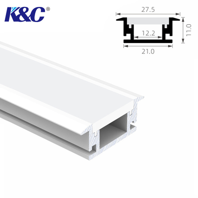 Harga bagus PMMA Recessed LED Strip Profile Aluminium Extrusion H11mm Dengan PC Diffuser on line